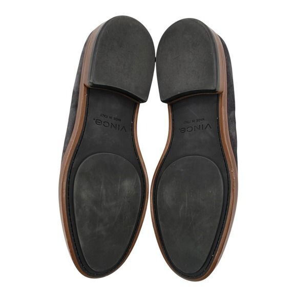 Vince Mens 10.5 Boerum Suede Graphite Grey Almond Toe Tie Dress Shoes